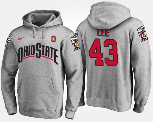 Ohio State Buckeyes Darron Lee Men's #43 Gray College Football Hoodie 2404CIDO4